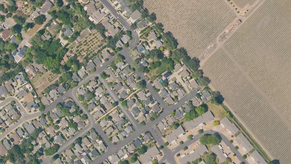 Aerial view of Forrester Park and its surroundings
