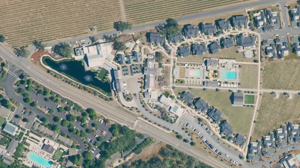 Aerial view of Four Seasons Resort Napa Valley – Vineyard Picnic and its surroundings
