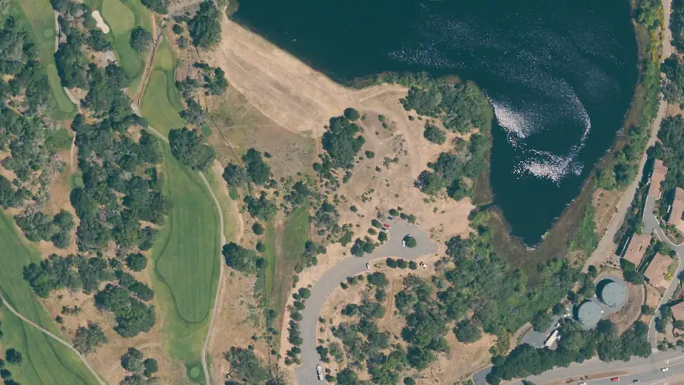 Aerial view of Nagasawa Community Park and its surroundings