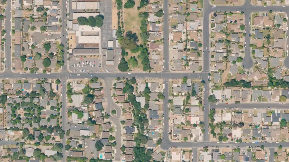 Aerial view of Shurtleff Park and its surroundings