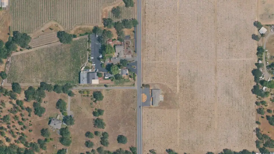 Aerial view of Sunce Winery and its surroundings