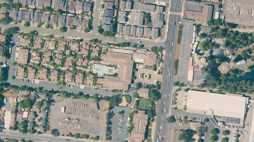 Aerial view of The Lodge at Sonoma – Boozy Bushel Picnic Basket & Bikes and its surroundings